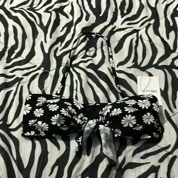 Black Floral Bikini Top - Picture 1 of 3